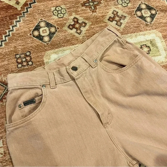 Vintage 90s Riveted Lee Pastel Pink High Waisted Jeans - Picture 4 of 6
